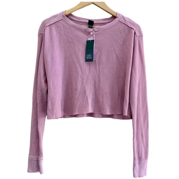 New 2-pc Bundle WILD FABLE Tops Pink Lavender Shirts Waffle Ribbed Women’s L NWT - Picture 9 of 16